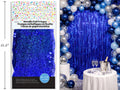 CURTAIN METALLIC BLUE 40X118IN