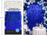 CURTAIN METALLIC BLUE 40X118IN
