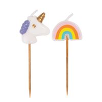 CANDLE X6 BDAY UNICORN RAINBOW