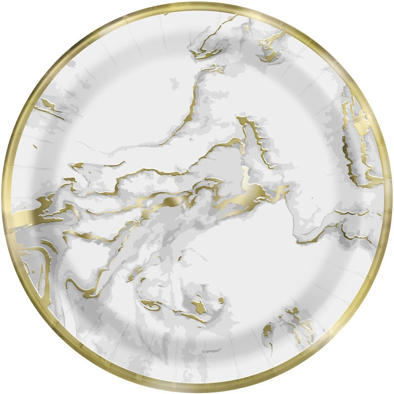 PLATE 9IN GOLD MARBLE 10PC