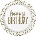 PLATE 9IN CONFETTI GOLD BD 8PC