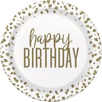 PLATE 9IN CONFETTI GOLD BD 8PC