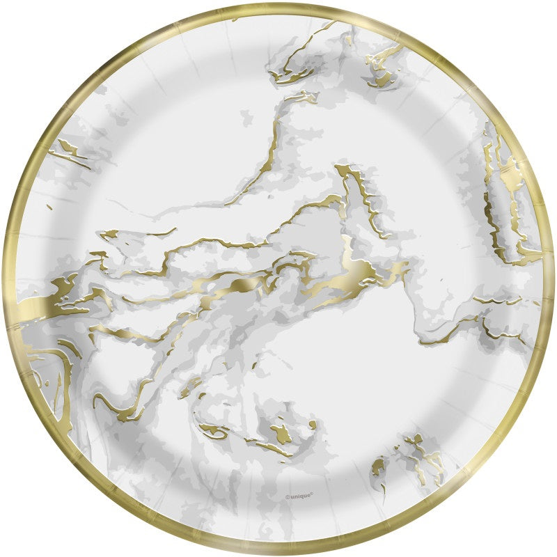 PLATE 7IN GOLD MARBLE 10PC