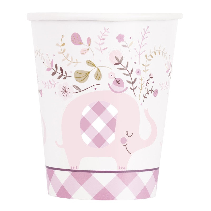 CUP 9OZ PINK ELEPHANT 8PC