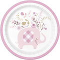 PLATE 7IN PINK ELEPHANT8PC