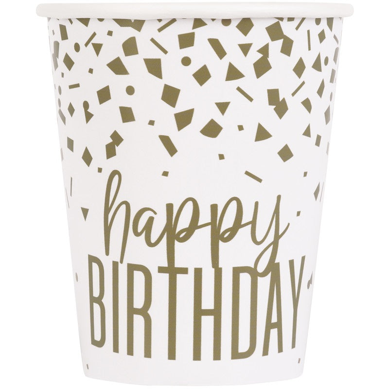 CUP 9OZ CONFETTI GOLD 8PC