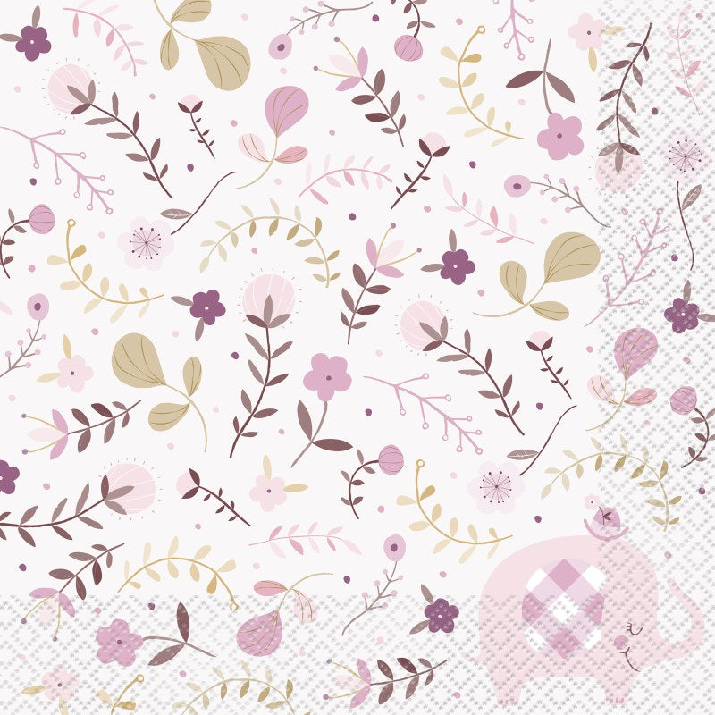 NAPKIN LUNCH PINK ELEPHANT