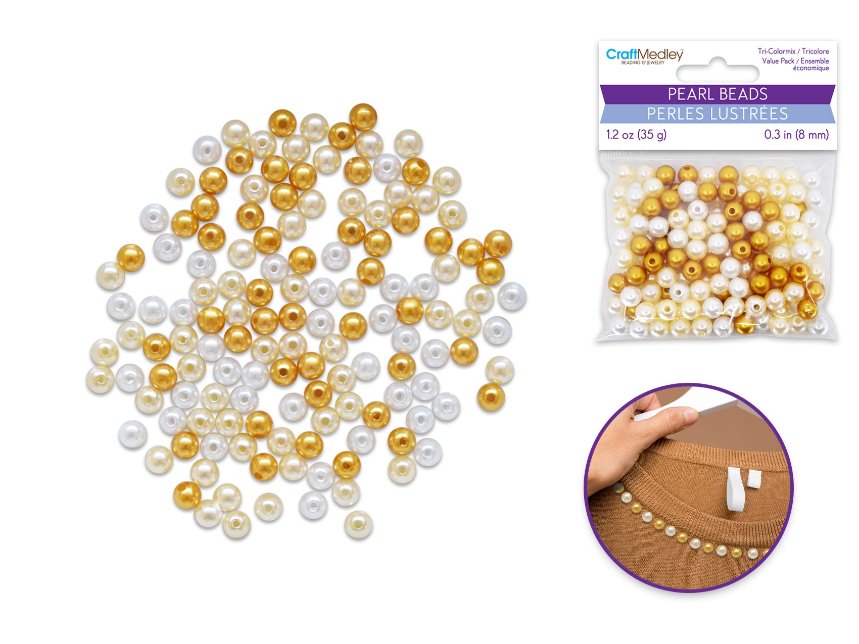 BEAD PEARL GOLD