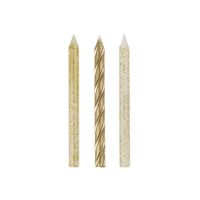 CANDLE BDAY X24 GLITTER GOLD