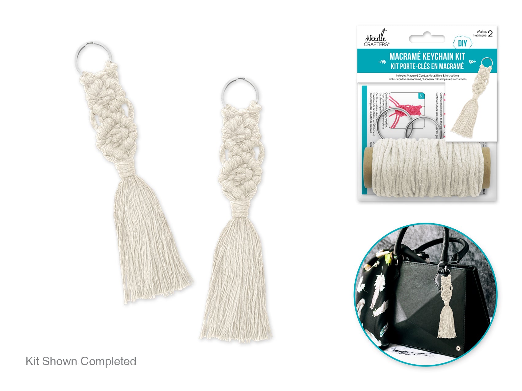 KEYCHAIN DIY KIT 2PC ECRU