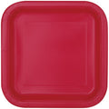 PLATE PAPER 7I SQ 16PCS RED