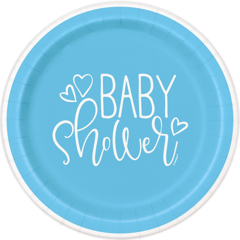 PLATE PAPER 9IX8 BLUE BABYSHOW