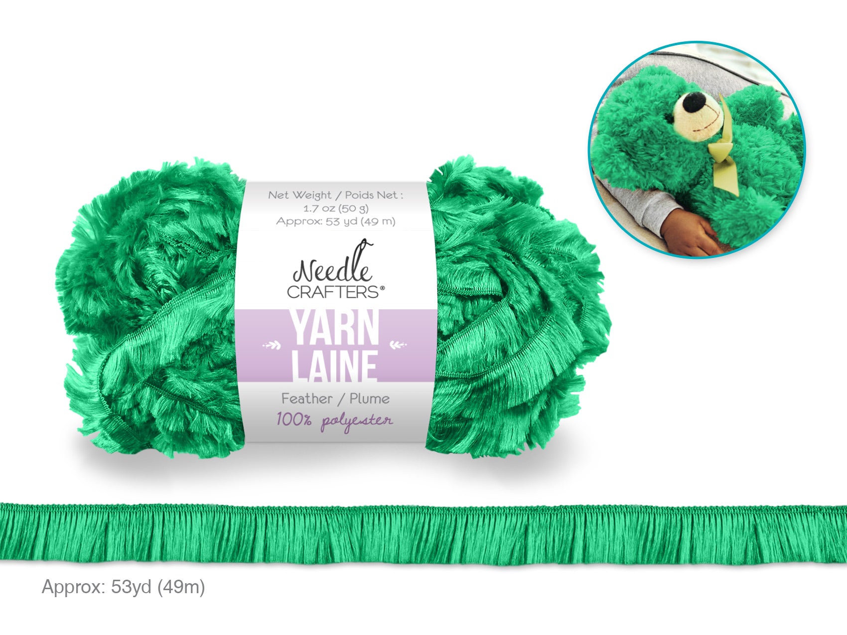 YARN FEATHER 50G JADE GREEN