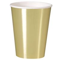 CUP PAPER 12OZX8 FOIL GOLD
