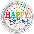 PLATE PAPER 9IX8 RAINBOW BDAY