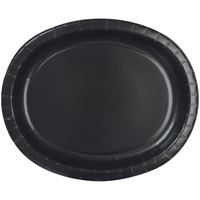 PLATE PAPER OVALX8 BLACK