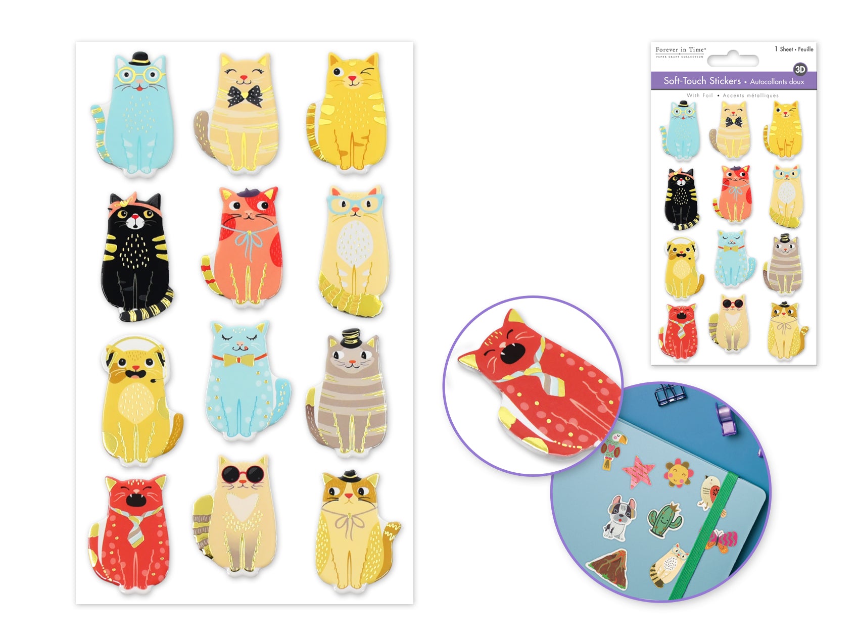 STICKER SOFT TOUCH 3D CAT