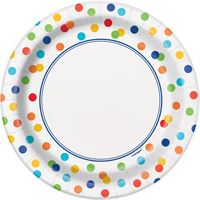 PLATE PAPER 7IX8 RAINBOW DOT