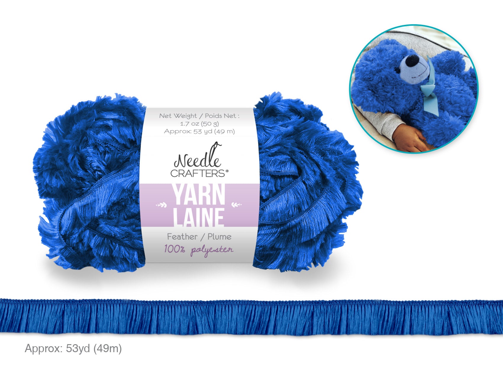 YARN FEATHER BALL B.BLUE