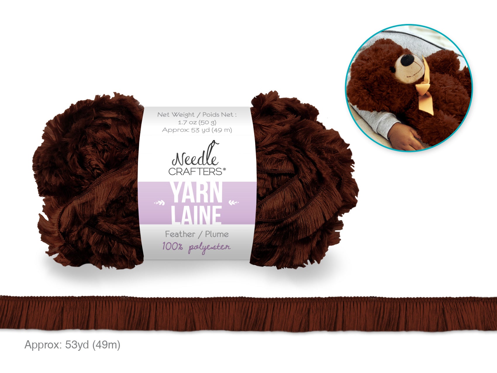 YARN FEATHER BALL CHOCOLATE