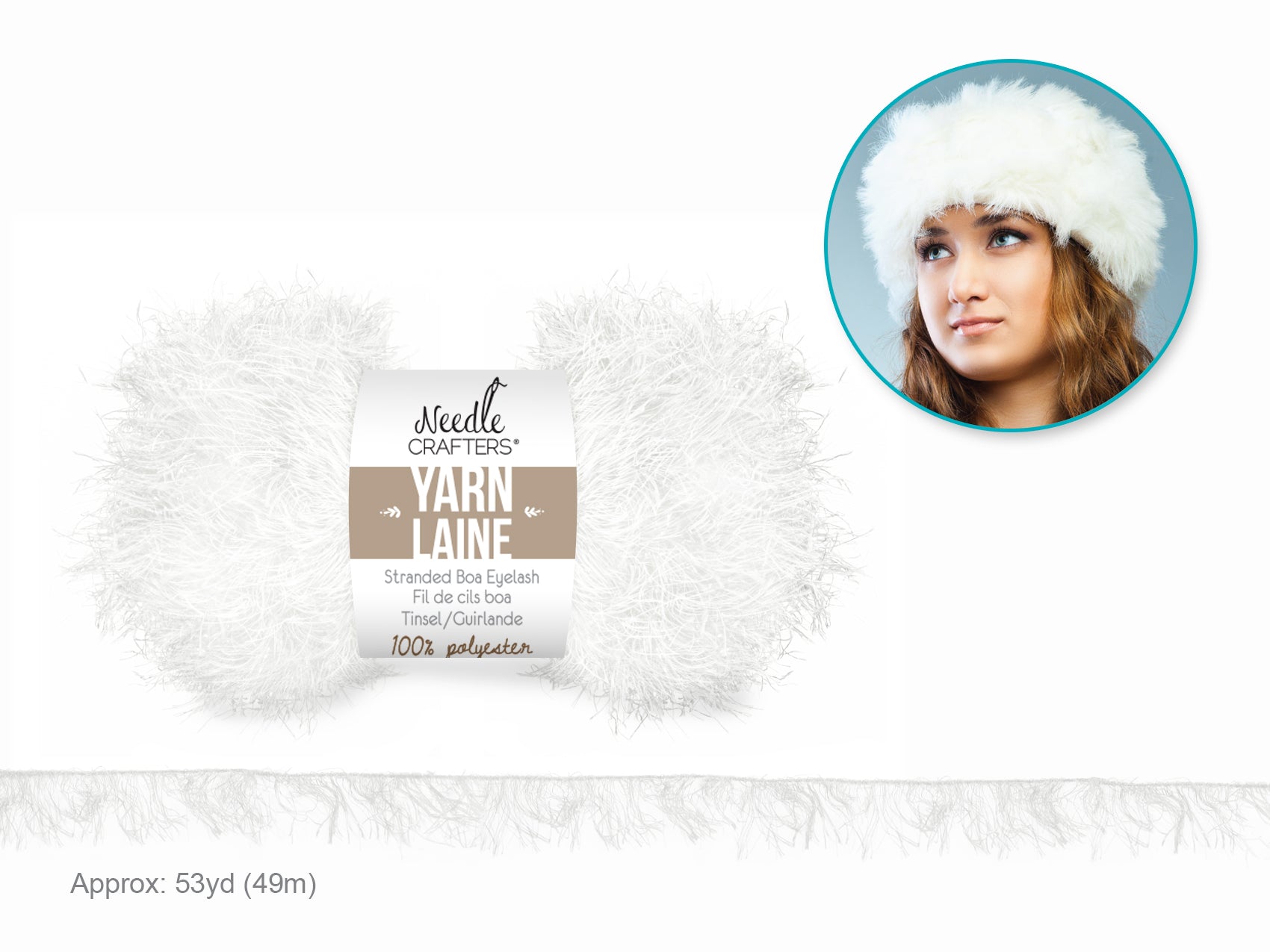 YARNSTANDED BOA FEATHER WHTIE