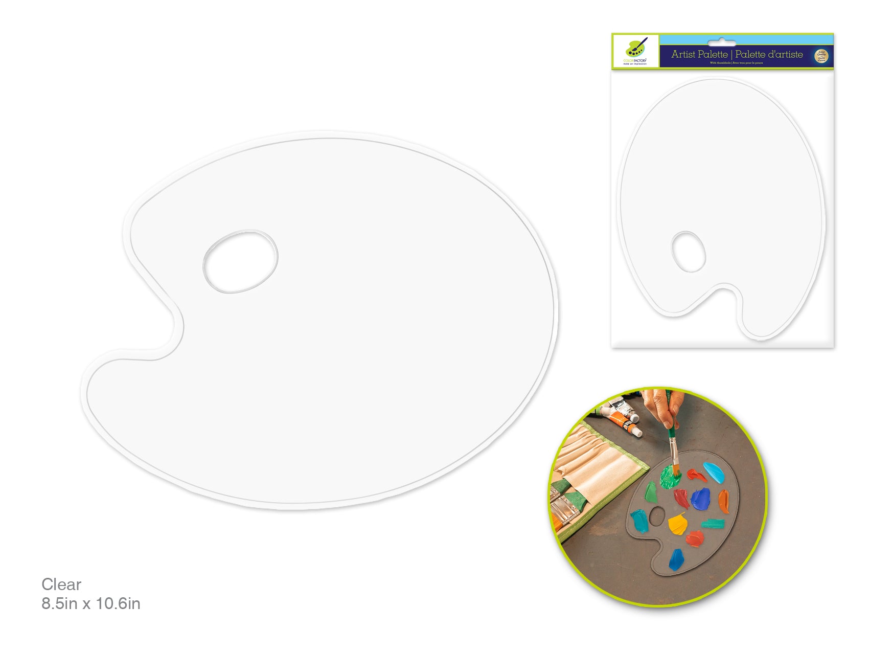 PALETTE PAINT FLAT OVAL CLEAR