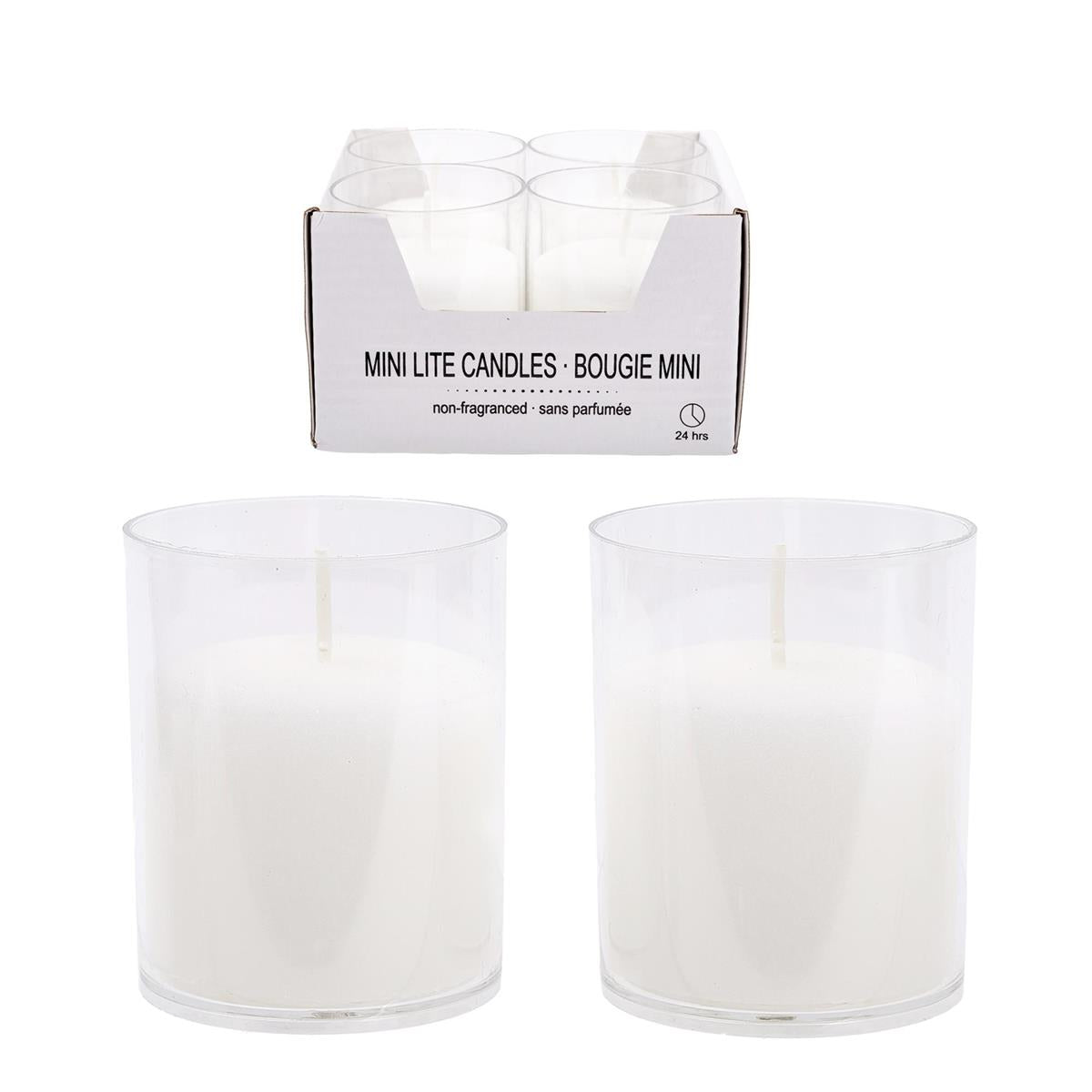 CANDLE WHITE IN PLASTIC HOLDER