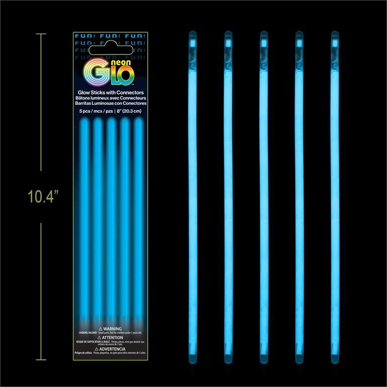 GLOW IN THE DARK 8IN 5PC BLUE