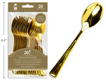 SPOON PLASTIC GOLD 20PC
