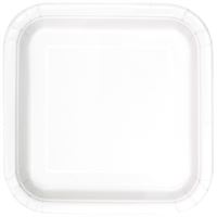 PLATE PAPER SQ 9IN 14PC WHITE