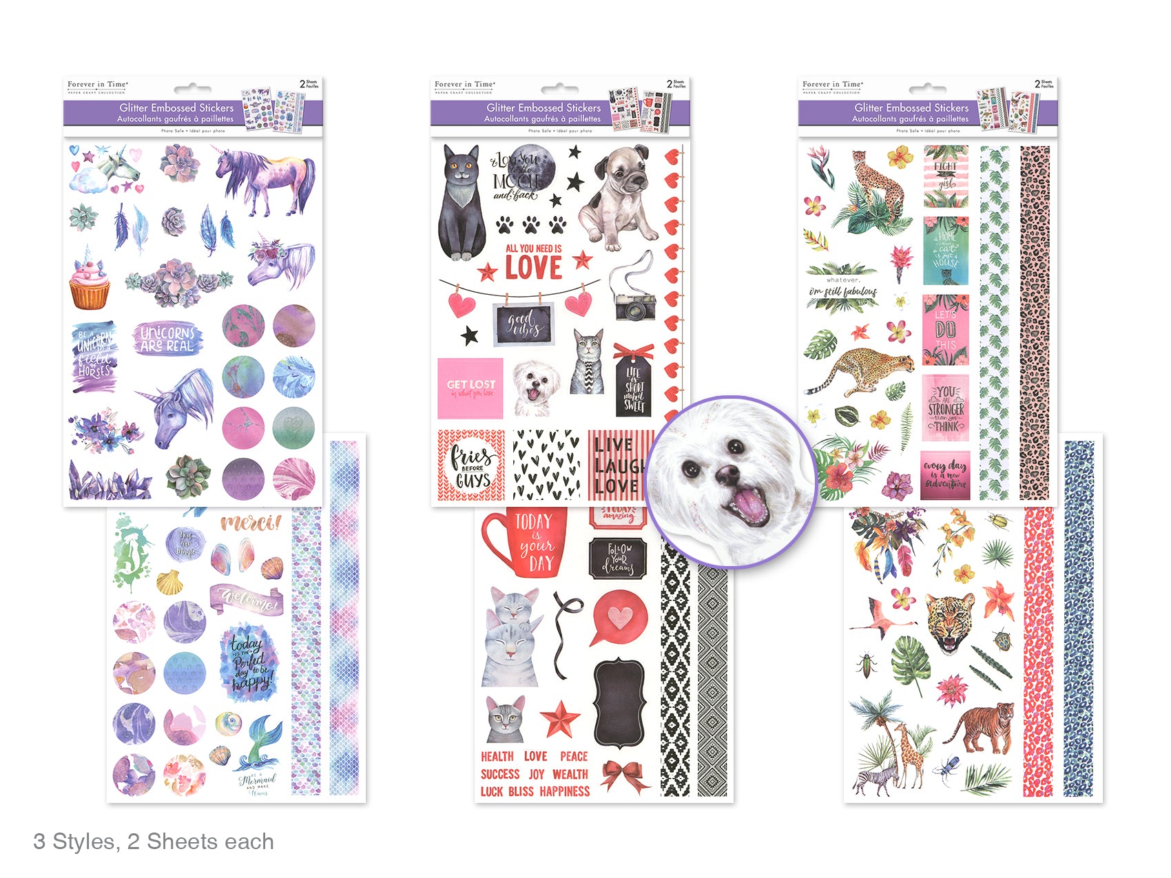 STICER GLITTER EMBOSSED FEATHE