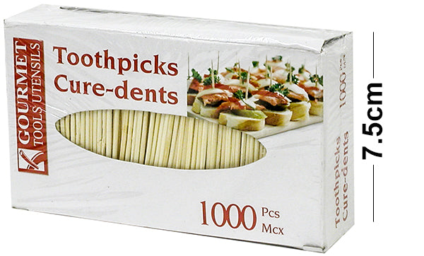 Toothpicks Wood Rnd 1000Pcs