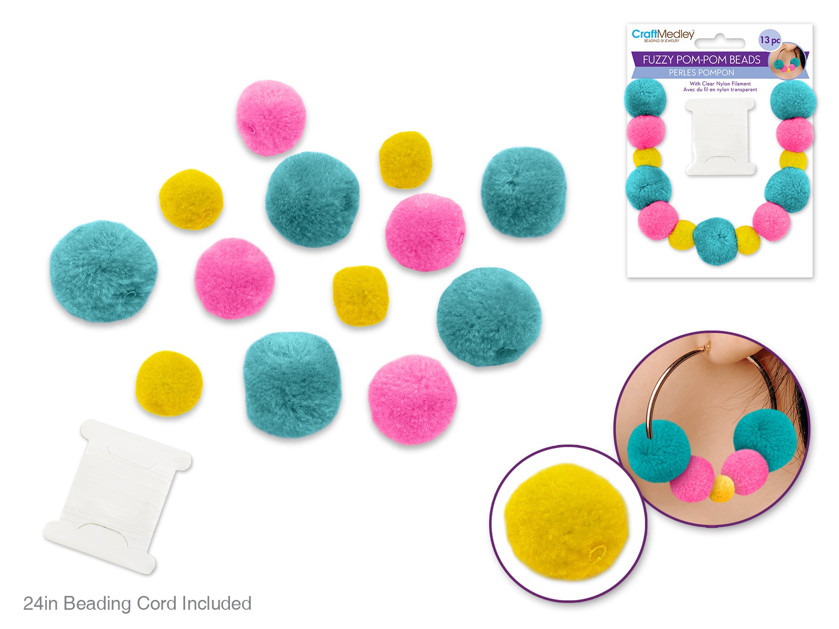 POMPOM FUZZY 13PC GLAM