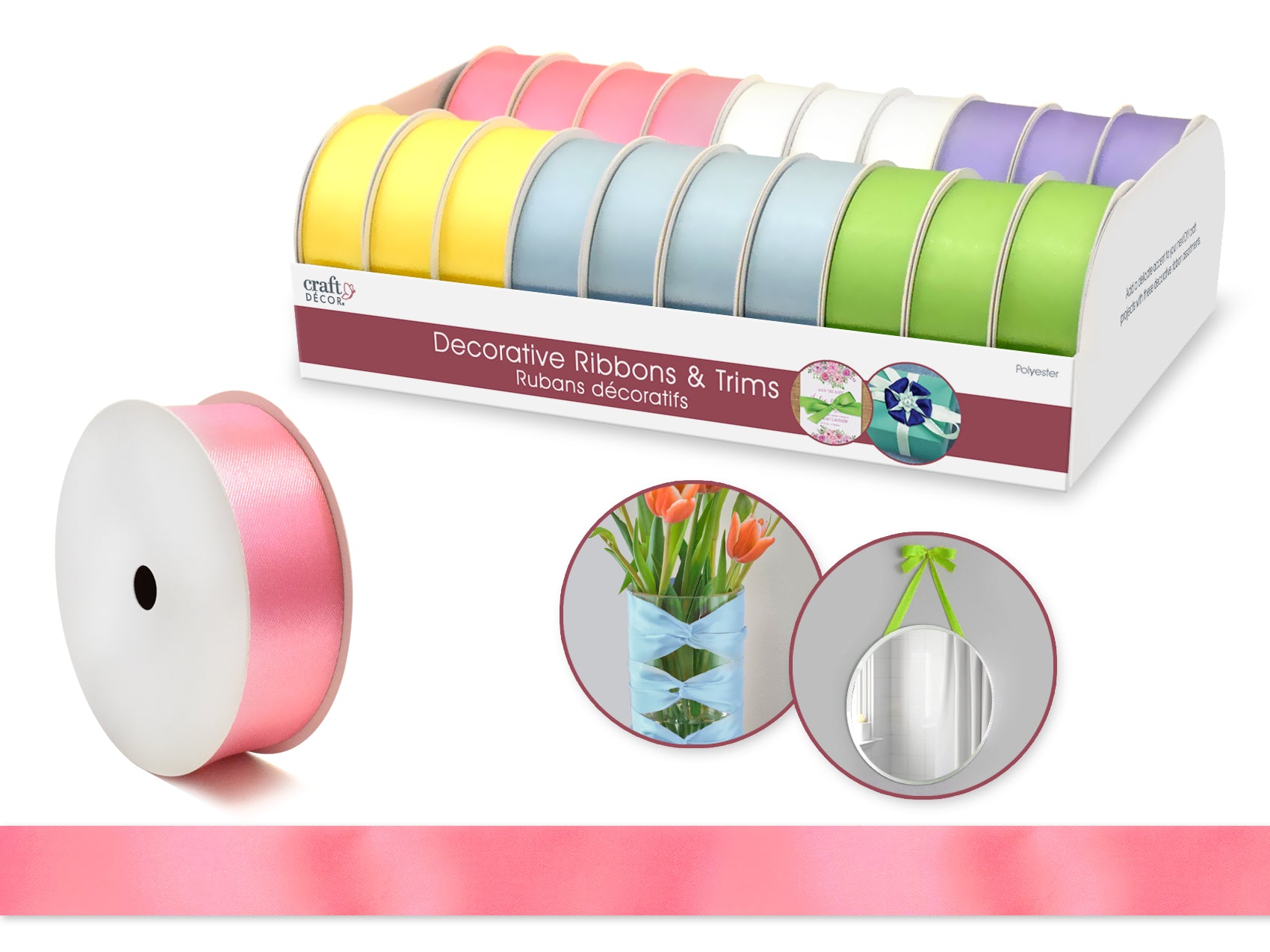 RIBBON POLYSATIN 1IN 3YARD PAS