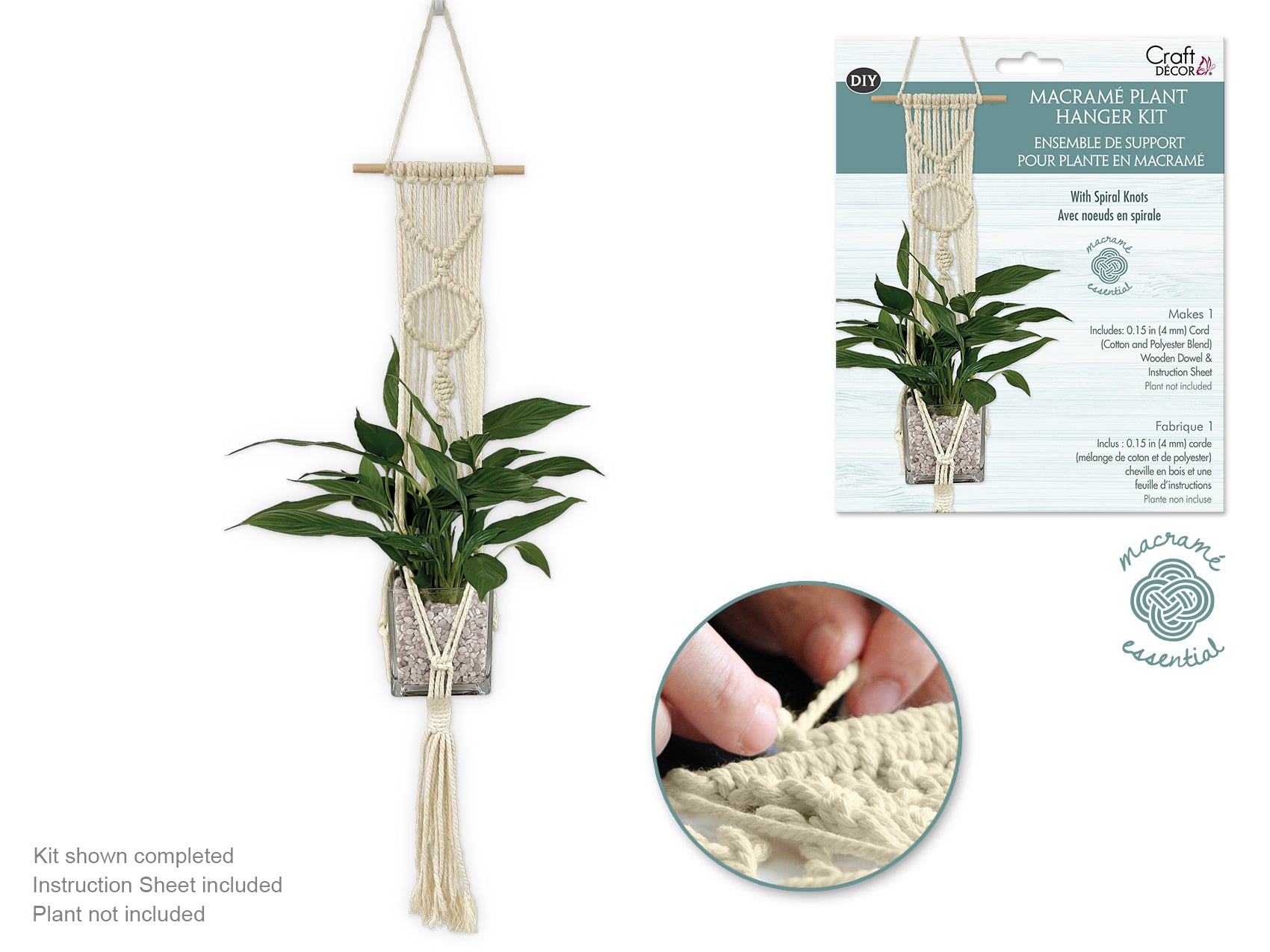 HANGER KIT MACRAME PLANT ECRU