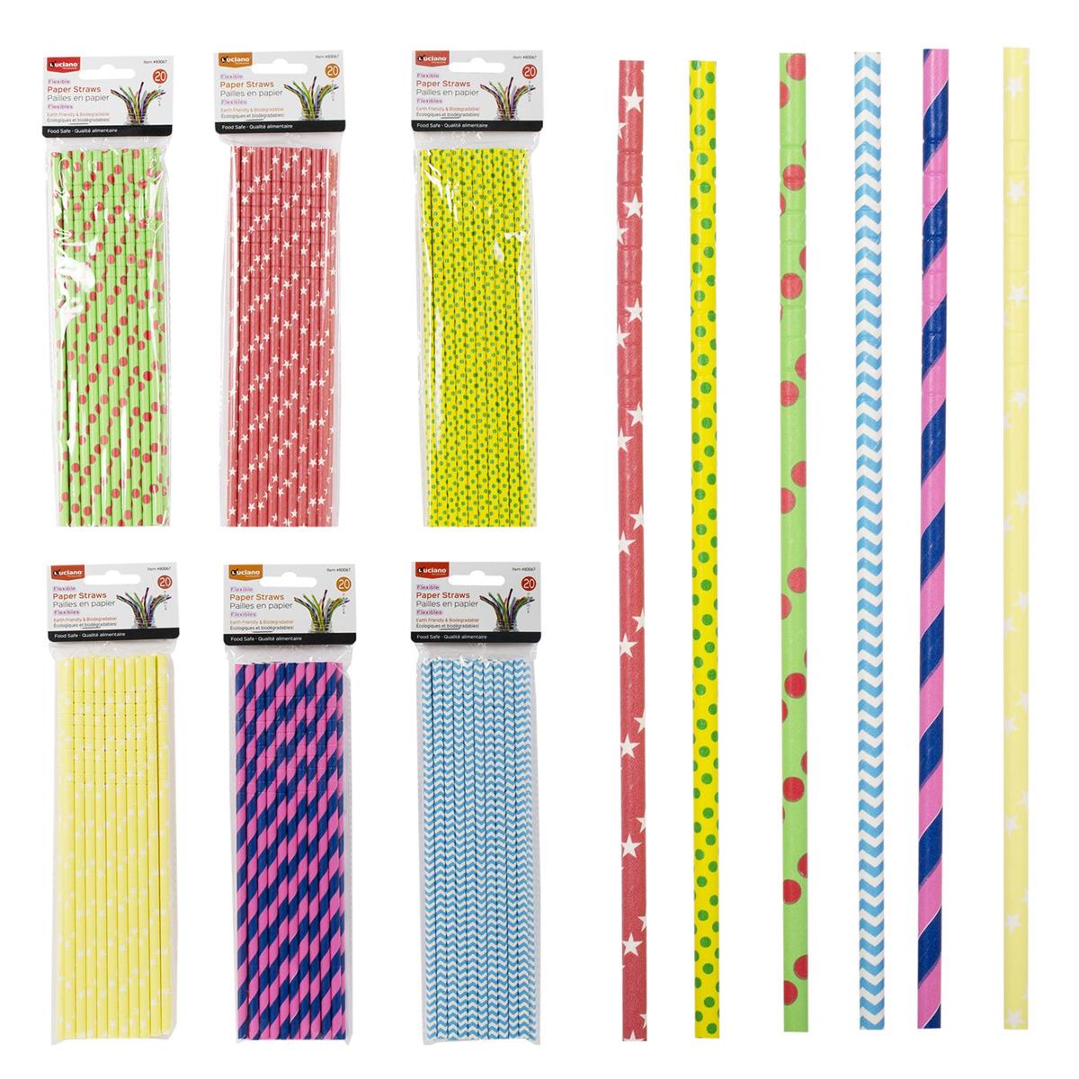 STRAW FLEXIBLOE PAPER 20PC