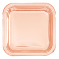 PLATE PAPER 9IX8 SQ ROSE GOLD