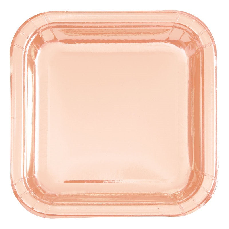 PLATE PAPER 9IX8 SQ ROSE GOLD