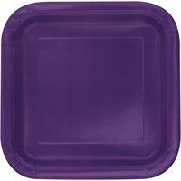 PLATE PAPER SQ 9IN 14PC PURPLE