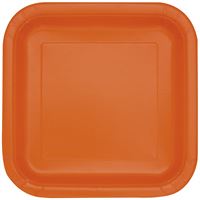 PLATE PAPER SQ 7IN 16PC ORANGE
