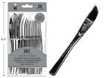 KNIFE PLASTIC SILVER 20PC