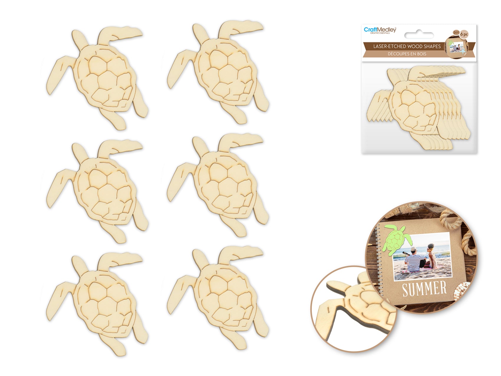 CRAFT WOOD SHAPE TURTLE