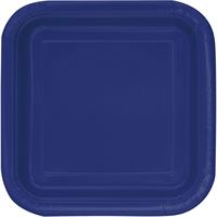 PLATE PAPER 7I SQ 16PCS NAVY B