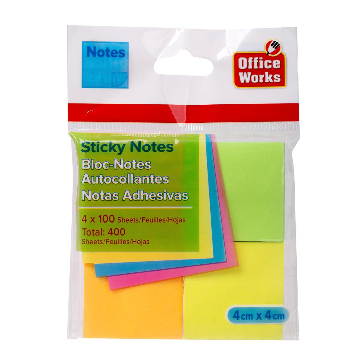 NOTE STICKY 4X4CM 400PC