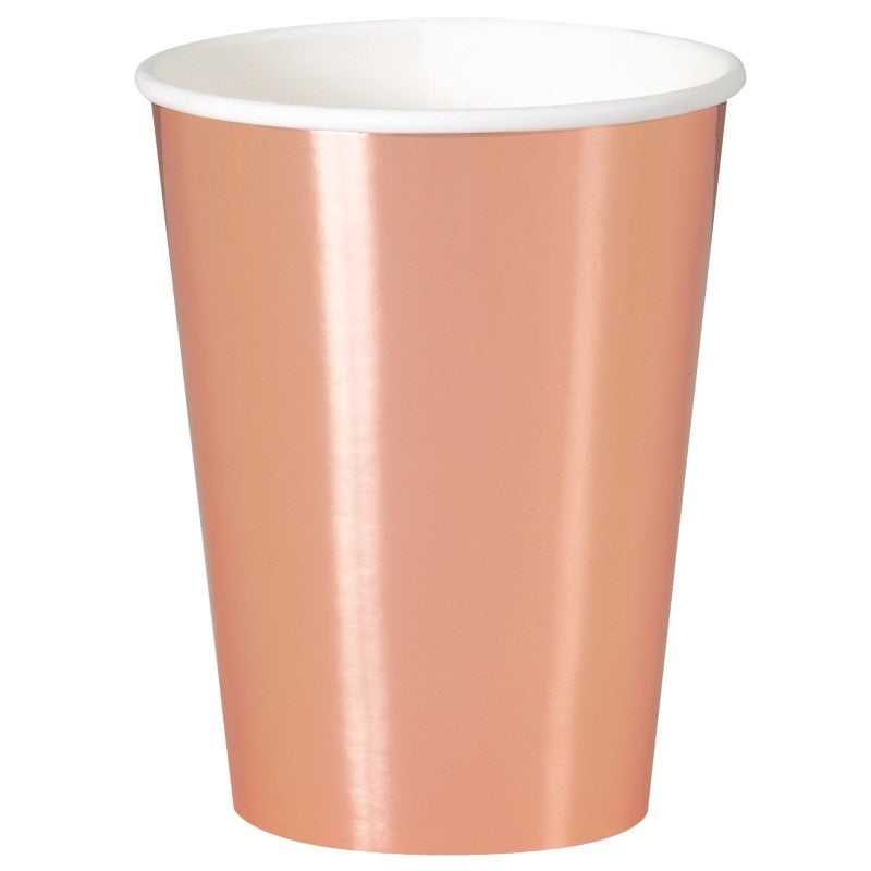CUP 12OZX8 ROSE GOLD FOIL