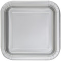 PLATE PAPER SQ 7IN 16PC SILVER