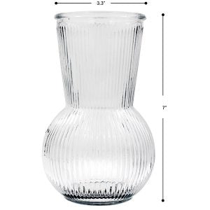 VASE RIBBED 7IN