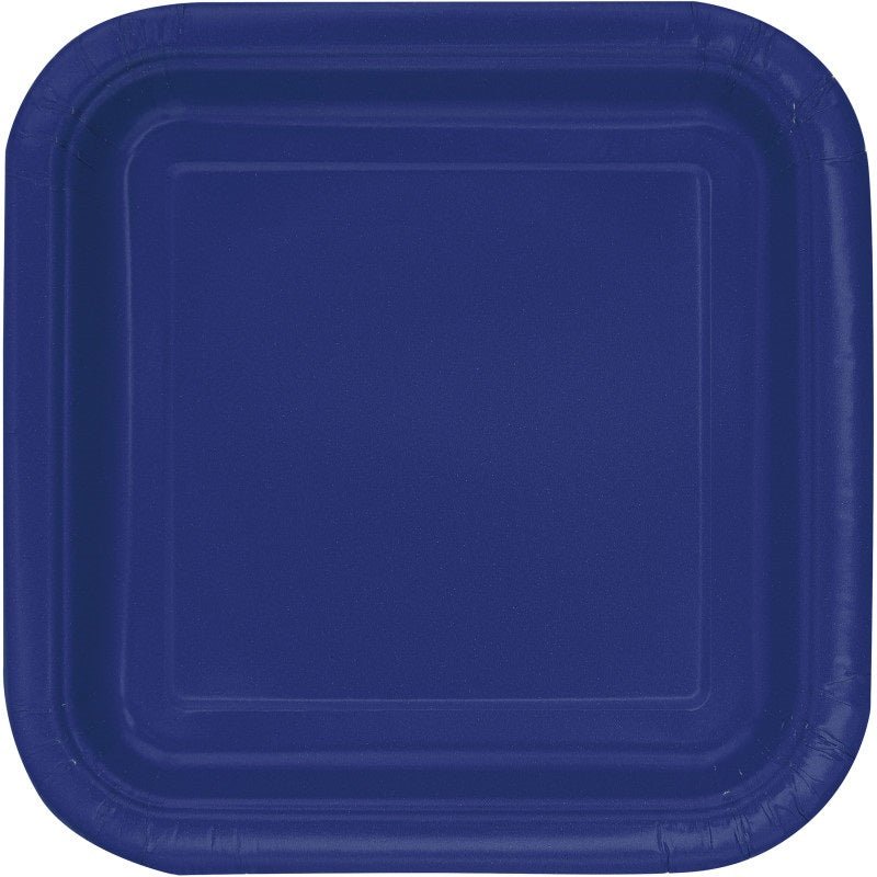 PLATE PAPER 9I SQ 16PCS NAVY B