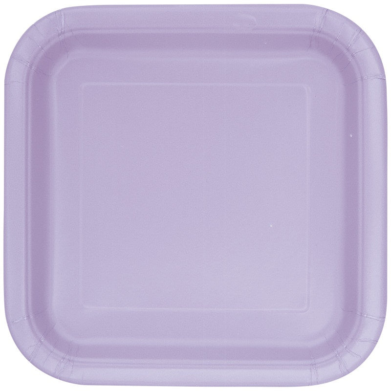 PLATE PAPER SQ 7IN 16PC LAVEND