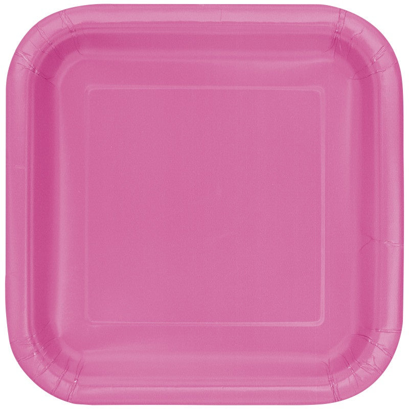 PLATE PAPER SQ 9IN 14PC HOTPIN